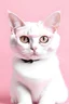 Placeholder: white cat doctor with glasses with pink background