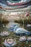 Placeholder: multi-layered and multidimensional structure, grasses, strange sky,amorphous swan, water lilies, unusual flowers,intricate, beautiful landscape, eggplant color, fractally, surrealism, careful drawing of details, clear contour, photorealism, botanical style, pink, white,pale blue, biryusa, mother-of-pearl luster, curls, curls, a lot smoke, beautiful, realistic, bright lighting, high resolution, high detail, bright colors, high quality, aesthetically pleasing, professional photo, 64k - - w 518