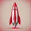 Placeholder: red rocket cartoon stylized