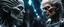 Placeholder: Close-up confrontation between an ancient alien outcast leader and a space broker, standing only a meter apart, intense eye contact, glowing crystalline rod between them, anger mixed with sadness, dramatic facial expressions, shallow depth of field, cinematic lighting, stylized 3D anime, airbrush painting, crisp outlines, hr giger and rembrandt and titian