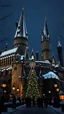 Placeholder: christmas at hogwarts castle without people