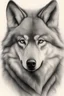 Placeholder: portrait of a wolf. pencil drawing