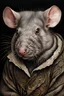 Placeholder: ultra detailed and intricate portrait of a very old, wrinkled, haggard, arrogant and bored hyperrealistic “victorian rat”: close up, atmospheric