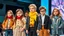 Placeholder: a luxury fashion show of 6-8 old years children showing modern clothing