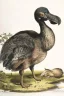 Placeholder: John James Audubon etching of a fully uncropped Dodo bird in a chinoiserie landscape