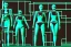 Placeholder: Dark green to cyan metal surfaces body paint. partly coverage metallic. Slim bodies and big butts, man and hot Russian military girls marching. Old-fashioned cameras integrated to heads. structure Cyber-punk. Attached telephones. Dystopia perfect body. Red&blue 3D-tiling. Dystopia. Partly symmetrical in relation to machines. Perfect golden ratio in vertical and horizontal directions. Bending time-space-continuum. Polyhedron in 5th dimension Tessellation in 4-dimension elongated frog finge