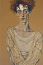 Placeholder: painting of a figure with the life-filled void of an empty existence, egon schiele masterpiece