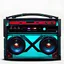 Placeholder: boombox, old school, album cover, speaker comic book style, marvel, electric