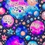 Placeholder: watercolor watercolor pattern space with planets, stars and butterflies, in the style of y2k aesthetic, soft and dreamy depictions. --style raw