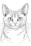 Placeholder: create a very simple image of a cat for colouring book in black and white lines