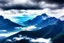 Placeholder: clouds and epic mountains near water, photography, ultra hd 4k, hyperrealism