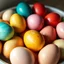 Placeholder: A hyperrealistic, ultra-high-resolution photograph (16:9 aspect ratio) depicting a meticulously arranged cluster of Easter eggs, bathed in soft, diffused natural light. The eggs, showcasing a vibrant palette of spring colors—azure, emerald, ruby, golden yellow, and delicate blush pink—exhibit a flawlessly smooth, glossy surface, reflecting the light with subtle highlights and deep, rich shadows. Each egg possesses unique, intricate patterns, subtly visible under the light, ranging from delicat