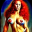 Placeholder: portrait of busty atletic young beautiful Red Sonja Boris Vallejo styles