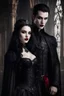 Placeholder: Photography Realistic Beautiful gothic woman and Dracula prince
