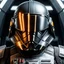 Placeholder: star wars bald male corellian pilot wearing dark gunmetal grey and black First Order special forces TIE pilot armored flightsuit and helmet with gold trim inside the jedi temple, centered head and shoulders portrait, hyperdetailed, dynamic lighting, hyperdetailed background, 8k resolution, volumetric lighting, light skin, fully symmetric details