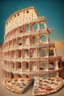 Placeholder: Colosseum made of pizza