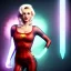 Placeholder: Realistic image classic superhero portrait, waist up view, blonde woman, sweet Marylin Monroe face, perfect iris, glow eyes. tight lycra tights suit, epic style, vibrant color, highly detailed, unreal engine 5, ray tracing, RTX, lumen lighting, ultra detail, volumetric lighting, 3d, finely drawn, high definition, high resolution.