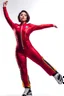 Placeholder: A full-body shot of a beautifulazeri lady in futball suit short hair standing idle pose