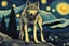 Placeholder: a wolf in van gogh style