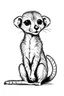 Placeholder: outline art for Meerkat Pup coloring pages with sitch, white background, Sketch style, full body, only use outline, toddlers style, clean line art, white background, no shadows and clear and well outlined.