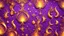 Placeholder: Hyper Realistic Glowing-Golden-Groovy-Patterns on Purple-background with fire-embers on it