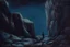 Placeholder: night, rocks, cliff, 2000's gothic horror movies influence, otto pippel impressionism paintings