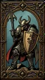Placeholder: kobold knight card with ornate frame