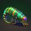 Placeholder: lowpoly shiny metallic spaceship worm