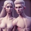 Placeholder: two elves. woman and man. Lingerie. photorealistic. low-key