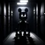 Placeholder: black Fnaf character in a dark maze