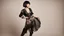 Placeholder: Full Body, burlesque dancer looking to the right, With A Bob With A Fringe Hairstyle, 1920s clothing, Steampunk,