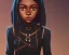 Placeholder: Portrait of a 9 year old cute black kid witch with busy black hair by Nick Harris