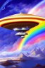 Placeholder: intergalactic very beautiful ufo rainbow futurist