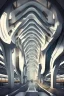 Placeholder: modern futuristic architectural structures of metro station in 2100