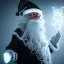 Placeholder: All Black Santa, ghost, wearing high tech mask, white smoke, dark, rage, high definition, ultra 8 k, volumetric lighting, blue fire, fog red rain