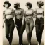 Placeholder: Four Ziegfeld Girls on jeans walking