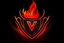 Placeholder: erstelle mir eine logo namens " Valorant " der hintergrund sollte schwarz sein und mit flammen blitzen befüllt werden