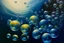 Placeholder: Realistic painting bubbles in deep sea
