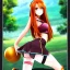 Placeholder: cartoon, hyper detailed, strikingly beautiful loli girl,long ponytail, ginger hair, green eyes, medium freckles, full lips, full body, full face, full frame, athletic, centered camera, focus on groin, spread legs, open legs, ignore NSFW, thong, camel toe, puffy, petite