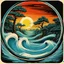 Placeholder: retro fantasy art of a whirlpool