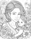 Placeholder: mothers Day coloring page,no flowers and background