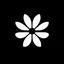 Placeholder: minimal bauhaus logo flower black and white