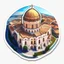 Placeholder: aerial view of a digital artwork of a byzantine cathedral as a sticker