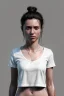 Placeholder: Ultra Realistic image, 25 years old brunette woman, Madrid, portrait, small stature, small chest, yakuza body tattoo, white broken cotton short undershirt, black latex short, rain, fog, street night Tokyo ambient, vibrant color, highly detailed, art stations, concept art, smooth, unreal engine 5, god rays, ray tracing, RTX, lumen lighting, ultra detail, volumetric lighting.