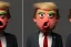 Placeholder: Angry muppet trump, round nose, in suit, eyebrows, spray tan mad, only one