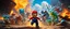 Placeholder: super mario running at the observer in a level detailing the creatures found on other worlds, retrofuturistic, phototrealism, Macabre Rapture End of days Revelation scene, isanely detailed matte oil painting, sinner apotheosis,diagonal composition, unbalanced, abstract surreal horror, eerie, scary warm a colorful splash of steampunk bubbles , amazing splashscreen artwork, photoshop water art, liquid painting, swirling paint colors, ink splash,