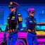 Placeholder: cyberpunk retro futuristic police for comics