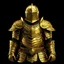 Placeholder: Golden armor with a full interior and a fire or black background