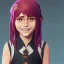 Placeholder: Portrait of a smiling 10 year old witch girl with bangs