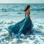 Placeholder: Born of the Ocean walking in oecion Where the sea becomes a gown and every wave moves with her. A moment of gown in waves ,